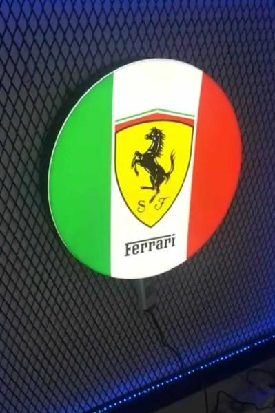 Ferrari Leuchtschild Italienische Flagge